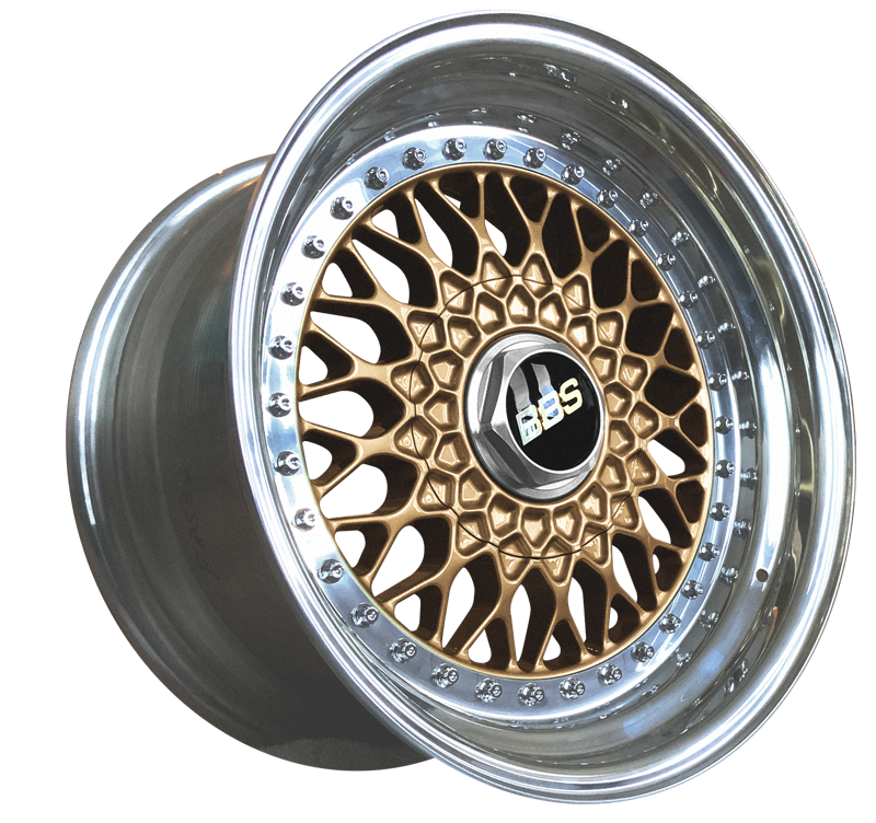 BBS RS 112, Gold, 8J Mounted on a Volvo 240